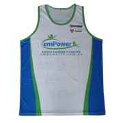 Plus size gym wear sublimated running singlet for men